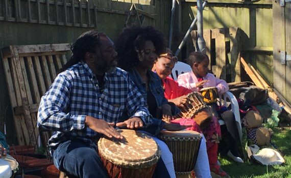 Drumming at Kushinga Community Garden